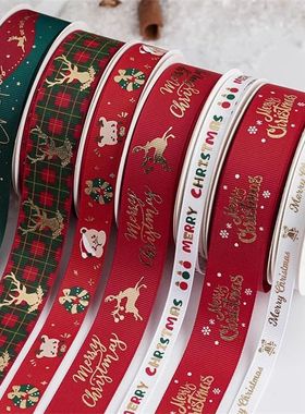 New 10/15/25mm 15 Meters Christmas Ribbon Printed Grosgrain