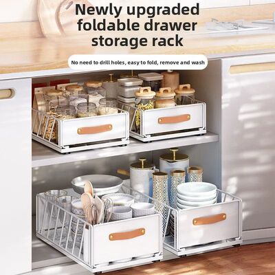 Foldable Kitchen Drawer Storage Rack Under Sink Cabinet Draw