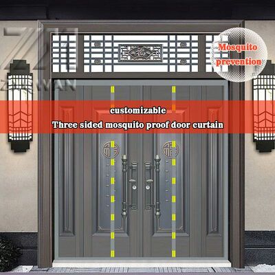 Summer grey double opening mosquito proof door curtainmagnet