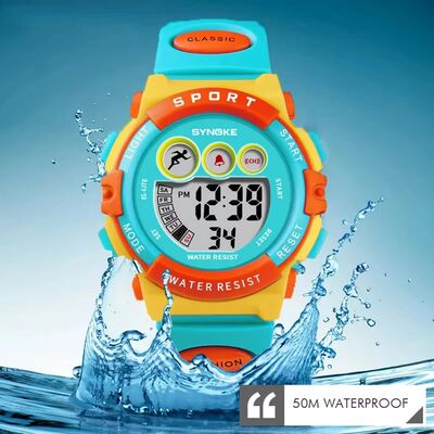 Waterproof Sport Children Watch LED Digital Kids Watches Lux