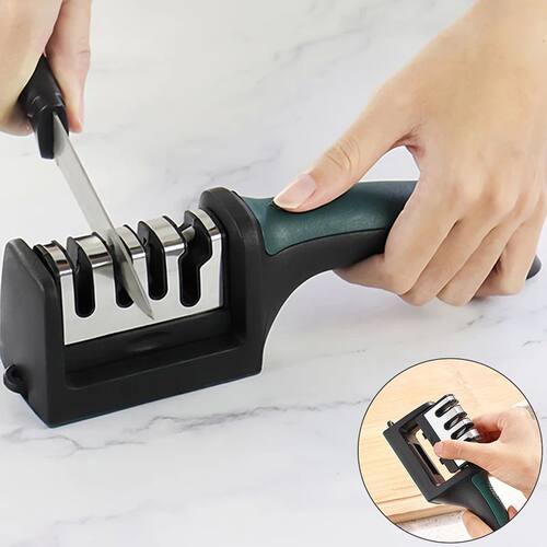 1Pc Tungsten Steel Four-stage Whetstone, Household Kitchen K