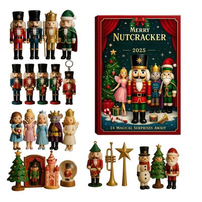 2D Acrylic Nutcracker Advent Calendars 2025 24 Days Merry Nu