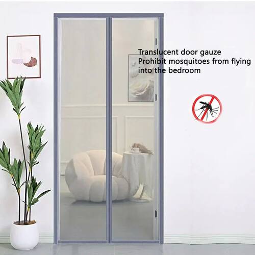 Grey mosquito proof door curtain made of glass fiber anti-ag
