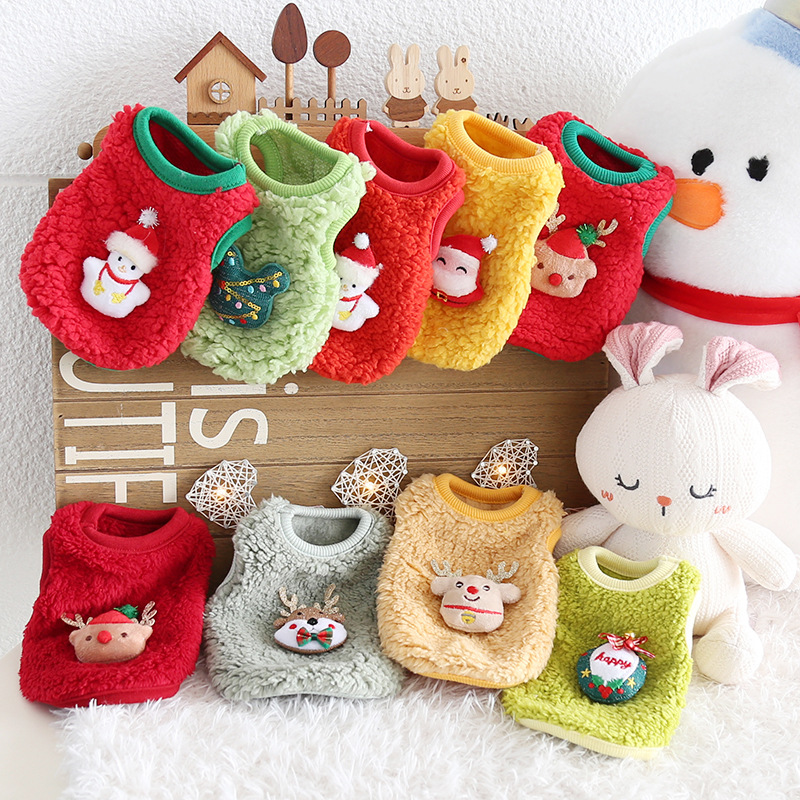 Petstyle Christmas Milk Dog Coat Warm Velvet Puppy Puppy Cat