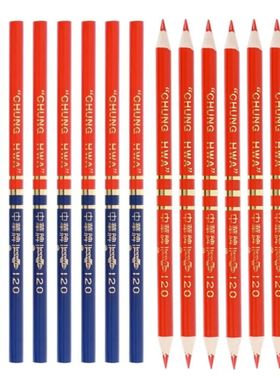 10PCS/Set Black Lead Carpenter Pencils Cartoon Blue Red Lead