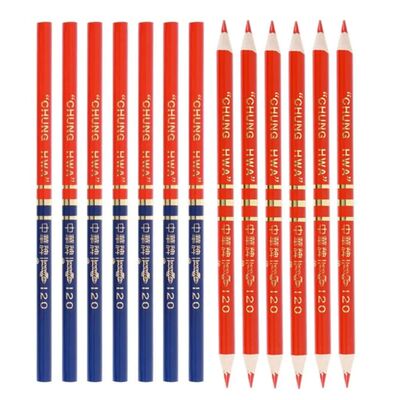 10PCS/Set Black Lead Carpenter Pencils Cartoon Blue Red Lead