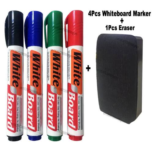 4Pcs Color Erasable Whiteboard Marker Pen With White Board E