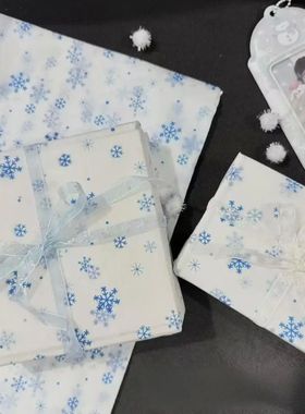 10sheets Blue Snowflakes Pattern Tissue Paper Gift Wrapping