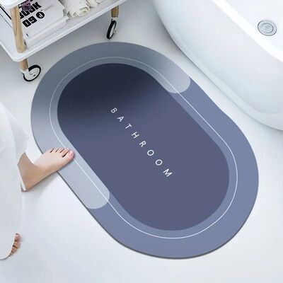 1pc QuickDry Polyester Bath Mat Non-Slip Ultra-Fast Drying S
