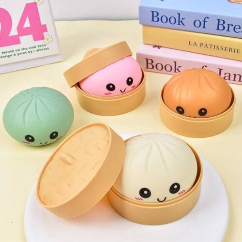 Simulated Colorful Dumpling Squishy Toys Slow Rising Stress