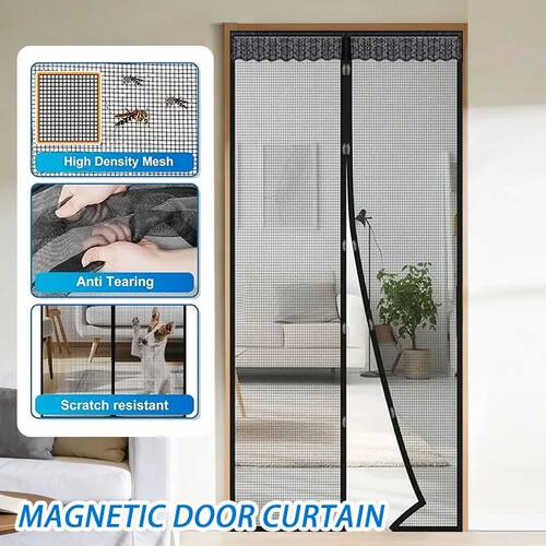 Pet-Friendly Mosquito-Proof Magnetic Door Curtain - Indoor &
