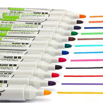 Premium 12-Color Whiteboard Markers - Fine 1.5mm Tip Ceramic