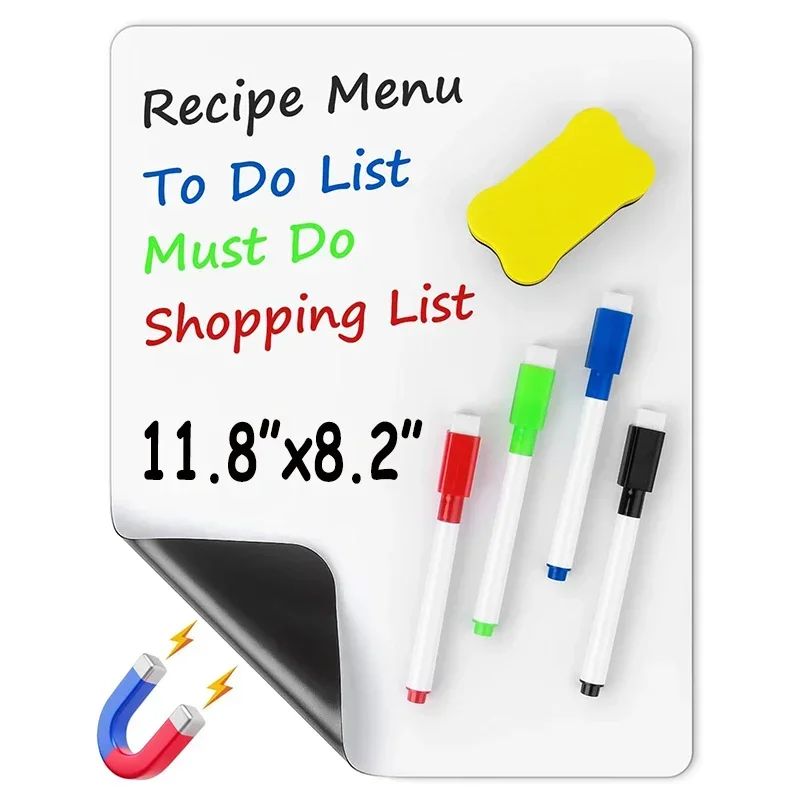 A4 Size Dry Erase White Board for Fridge Sticker Magnetic Wh
