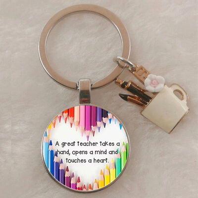 Charm enamel penholder teacher's day gift keychain, thank yo