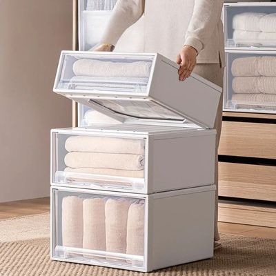 Wardrobe Storage Box High-capacity Drawer Style Stackable Co