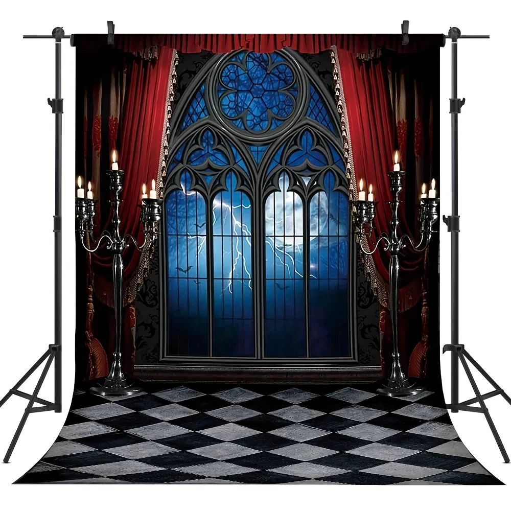 Halloween vampire window moon bat background photography bir