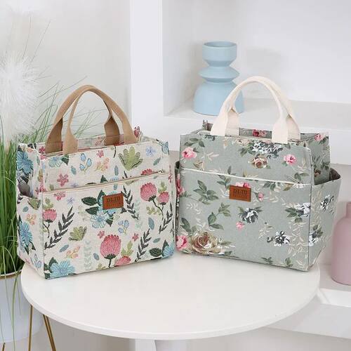 New Arrival Thick Knitted Jacquard Lunch Bag with Large Capa