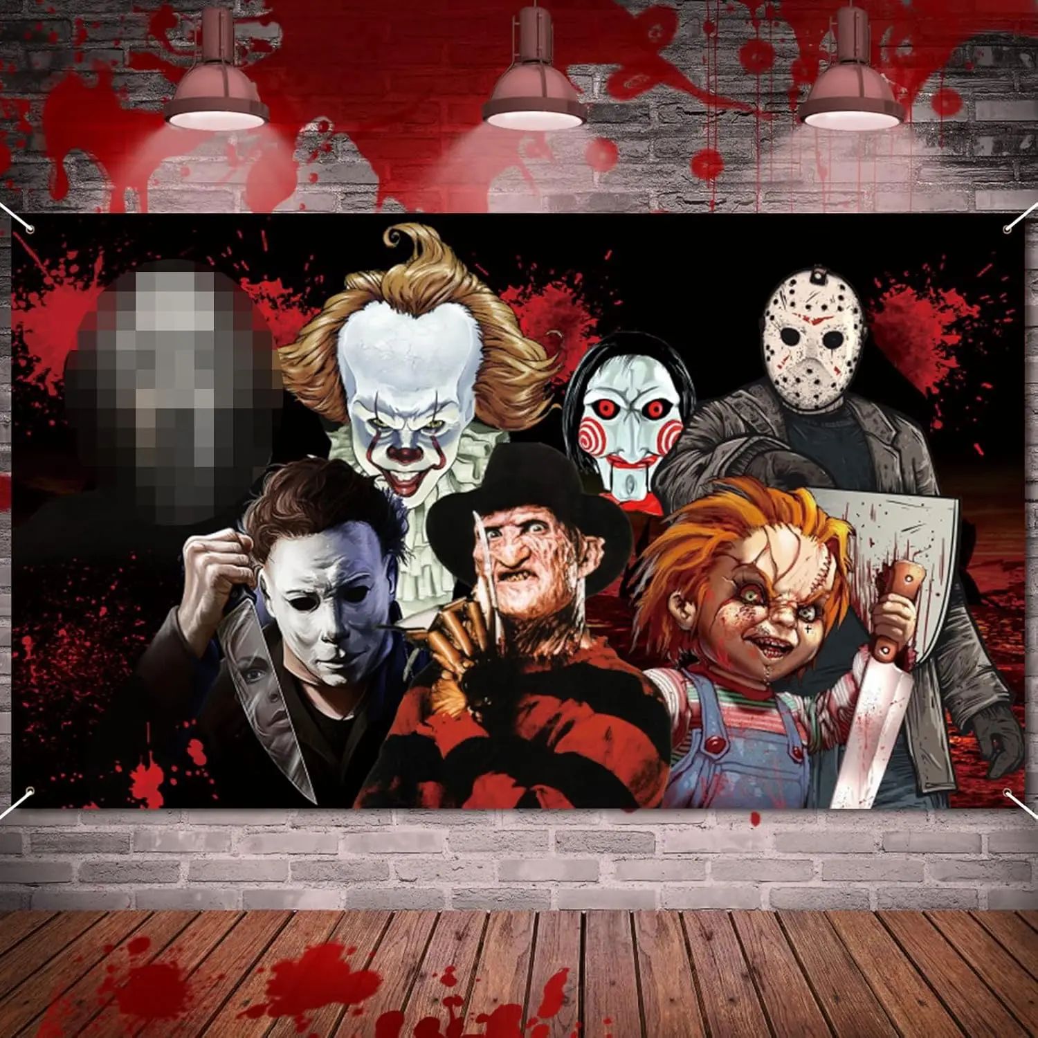 VIKAMA Horror Party Decoration Classic Movie Character Backg