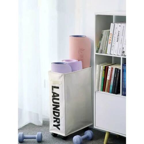 Laundry Basket with Wheels Large Capacity Yoga Mat Storage B
