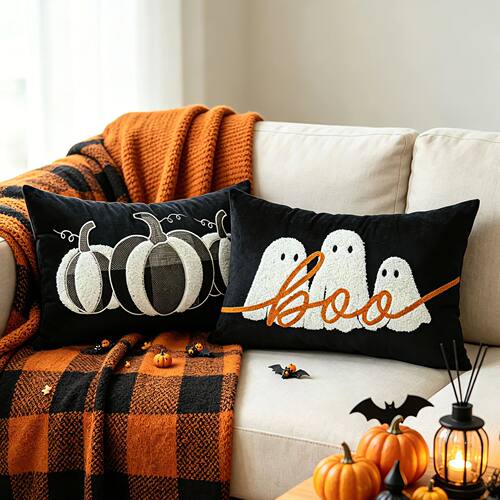 Halloween Black Throw Pillowcase Cojines Pumpkin Funny Pillo