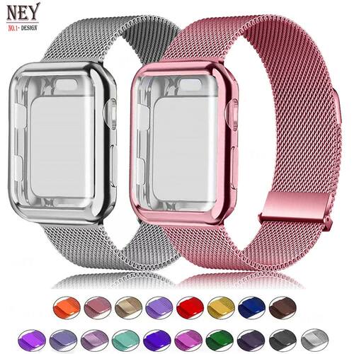 Case+Milanese Loop For Apple Watch Band 44mm 45mm 38mm-42mm-