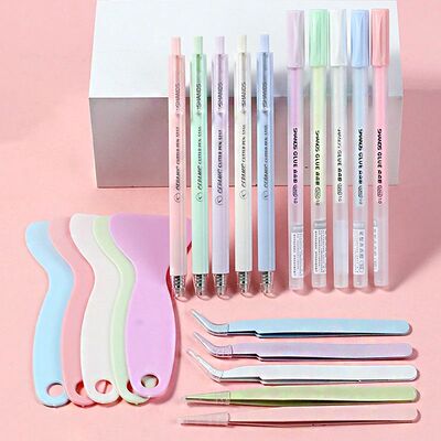 4Pcs Cute Journal Tools Stationery Set Creative Dot Glue Pen