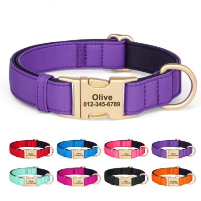 Personalized Dog Collar Waterproof Nylon Dog Collars Soft Pa