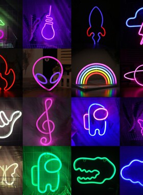LED Neon Light Wall Sign Night Lamp Party Holiday Decor Gift