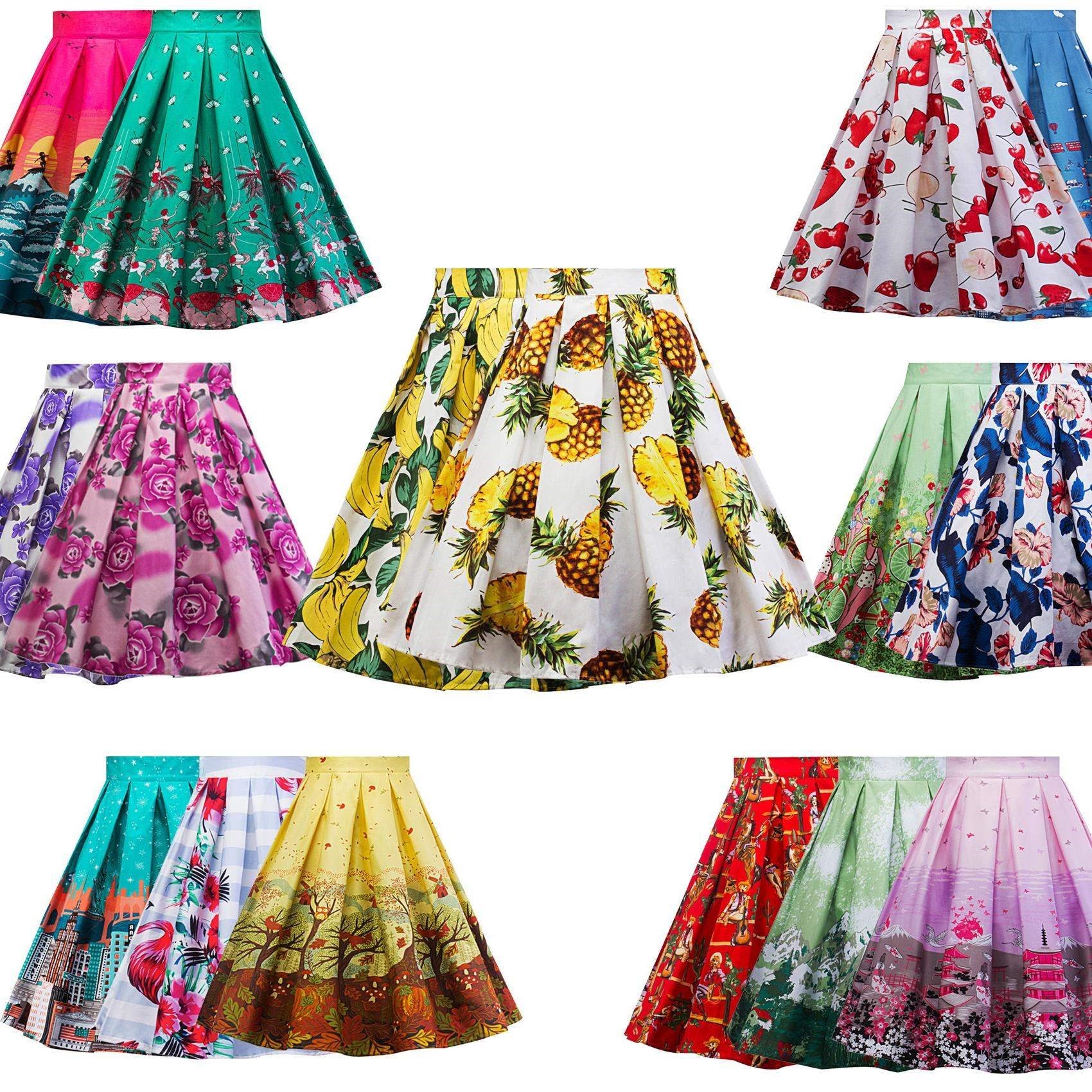 Explosive print Hepburn style retro skirt复古半身裙|msdalam kategori Butik wanita / wanita, skirt - dari Buy2taobao.com untuk memberikan perkhidmatan ejen Taobao profesional membeli