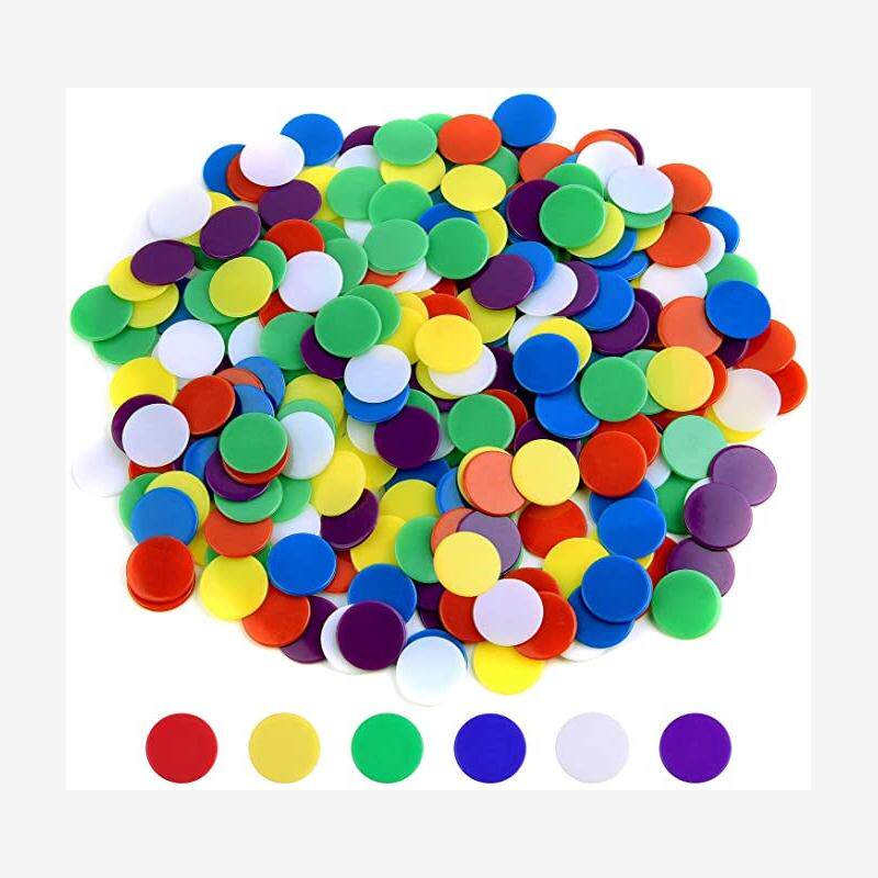500 Pieces Counters Counting Chips Plastic Markers Mixed Col
