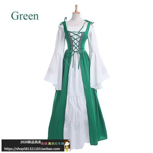 2021速卖通爆款中世纪复古连衣裙A medieval tunic dress