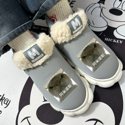 大头猫男童棉鞋冬季加绒