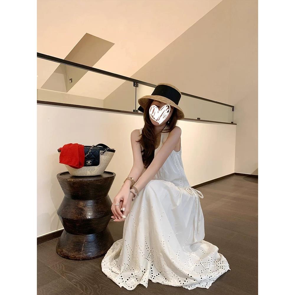 白色半身裙女小个子刺绣a字裙2026新款夏季腰蕾丝蛋糕裙中长款
