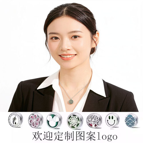 钛钢多特瑞玫瑰花精油香薰项链