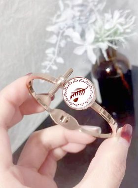 欧美女钛钢玫瑰金手镯美乐家香薰