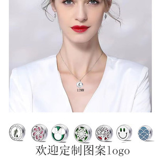 亚马逊跨境热销钛钢不掉色12mm规格玫瑰花精油香薰扩香多特瑞项链