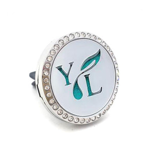 young living logo定制钛钢汽车载出风口香薰精油夹car diffuser