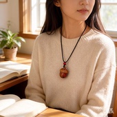 跨境热销创意橡果实木个性 挂饰木质有孔吊坠男女精油香薰扩香项链