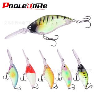 浮水摇滚小胖子深潜长舌板带响珠Crank米诺路亚假饵海钓石斑黑鲷