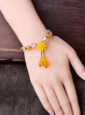 复古风手链女民族风手工编织手绳手串古装汉服饰品配饰礼物