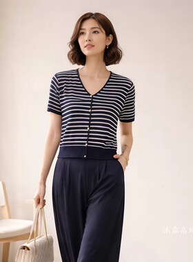 1668美季然亮2026夏季新大码显瘦莱赛尔天丝针织衫上衣t恤680097