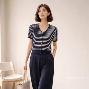 1668美季 新大码 显瘦莱赛尔天丝针织衫 上衣t恤680097 然亮2026夏季