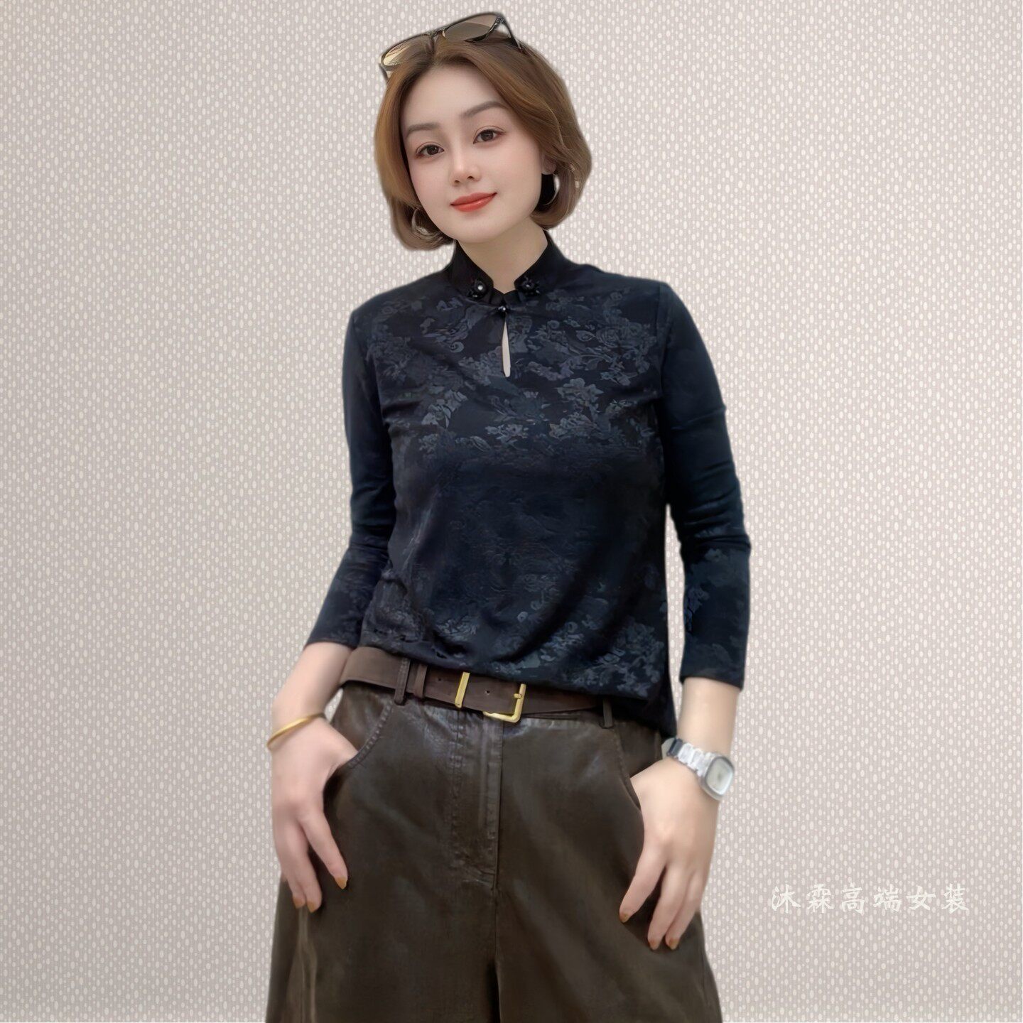 斐斐2026秋冬新款宽松大码修身显瘦气质女打底衫百搭上衣T恤2809