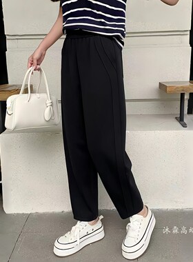 阳龙2026夏季新款宽松大码修身百搭显瘦胖M休闲运动女裤B26-9022