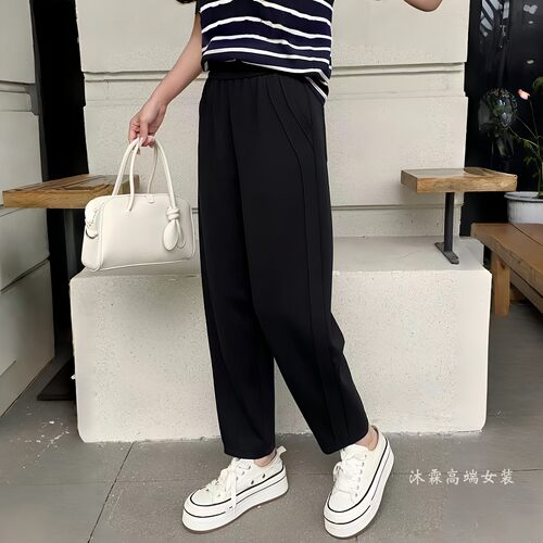 阳龙2026夏季新款宽松大码修身百搭显瘦胖M休闲运动女裤B26-9022