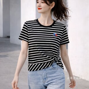 台湾1668道尚遇2026夏季 大码 显瘦宽松打底衫 上衣t恤560766 新时尚