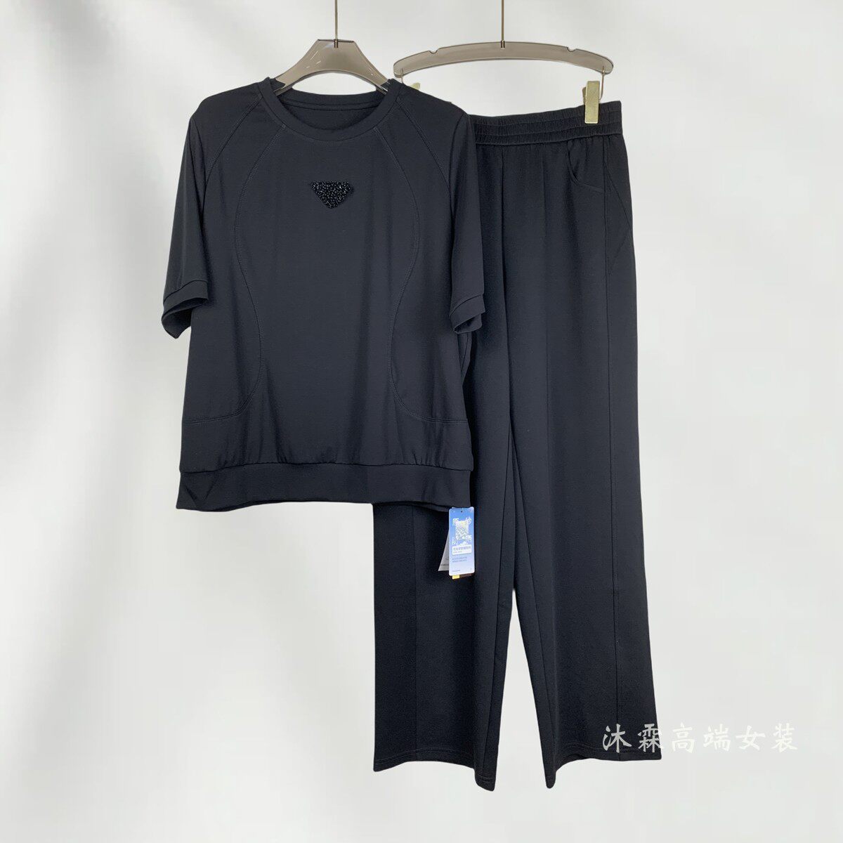 阳龙2025夏季新上衣B25-5305配裤子5037大码显瘦休闲运动两件套装