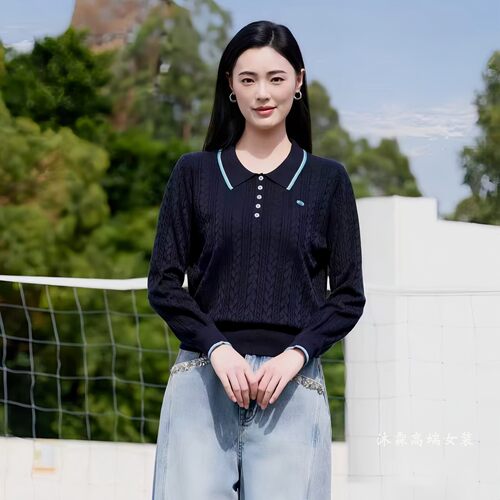 沐紫霖2026秋冬季新大码显瘦宽松莱赛尔天丝针织衫女上衣t恤67126