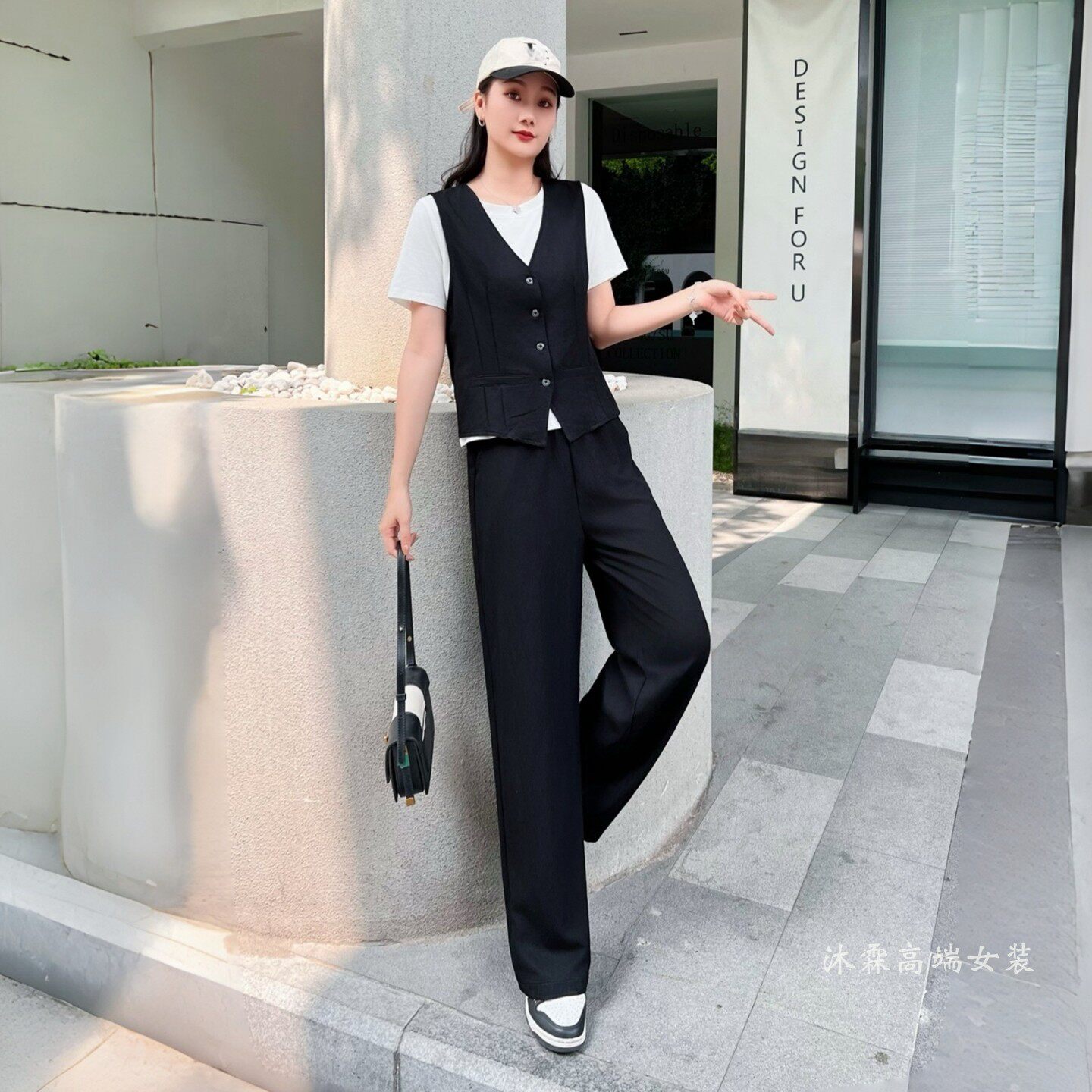 雅姿赏色珊瑚花2026夏季新款大码气质宽松运动休闲两件套装78013