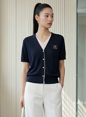 1668美季然亮2026夏季新大码显瘦莱赛尔天丝针织衫上衣t恤300025